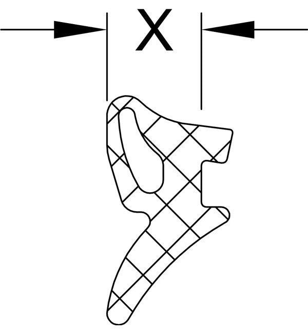 Schuco 224539 Glazing Gasket - 3-4mm Green EPDM – diagram