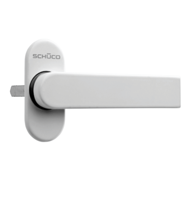 White Schuco 240888 Bifold Lever Handle - Professional Folding Door Hardware