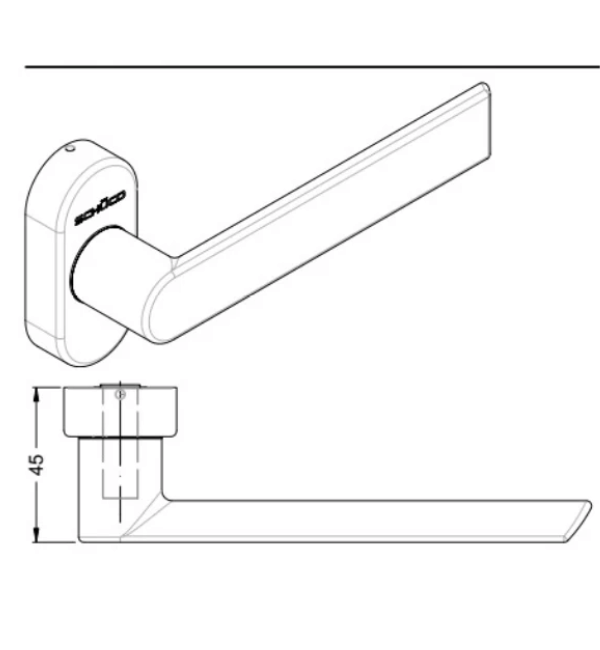 Schuco Lever Door Handle 240729 - Natural Silver Anodized Finish