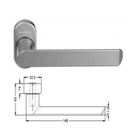 Schuco Lever Door Handle 240729 - Natural Silver Anodized Finish