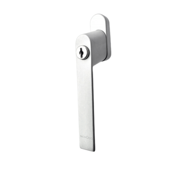 Schuco 269070 Key Lockable Window Handle - Silver Finish