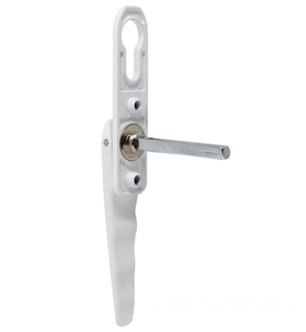 White Textured Smart Bifold Door Internal Handle with Cylinder Escutcheon