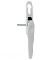 White Textured Smart Bifold Door Internal Handle with Cylinder Escutcheon