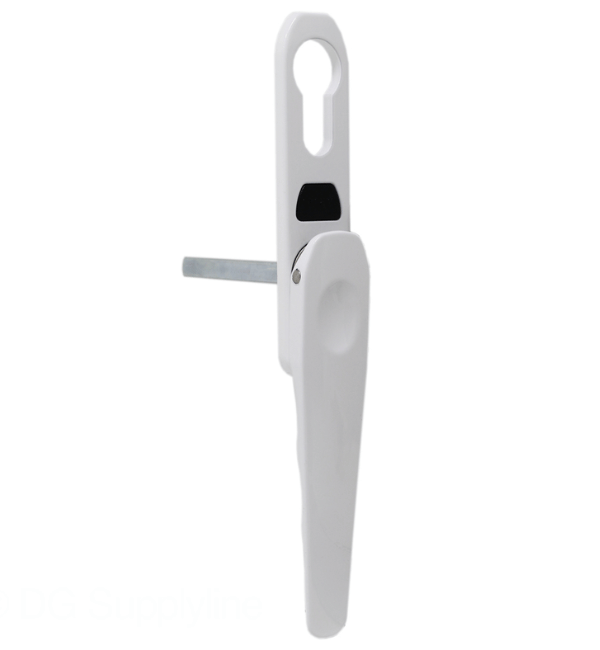 White Textured Smart Bifold Door Internal Handle with Cylinder Escutcheon