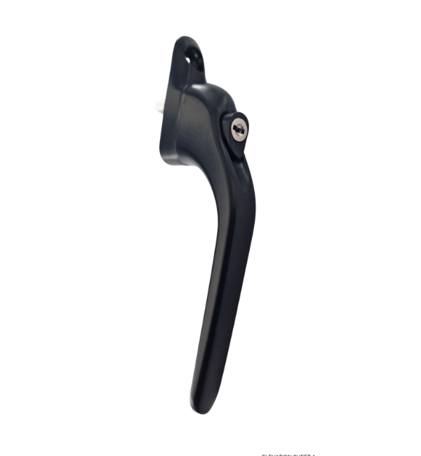 Vita Inline Espag Window Handle - Black Finish, High Clearance