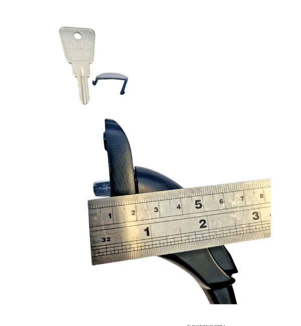 WINLOCK Universal Inline Window Handle - Black (Right Hand) for Aluminum & UPVC