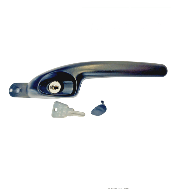 WINLOCK Universal Inline Window Handle - Black (Right Hand) for Aluminum & UPVC